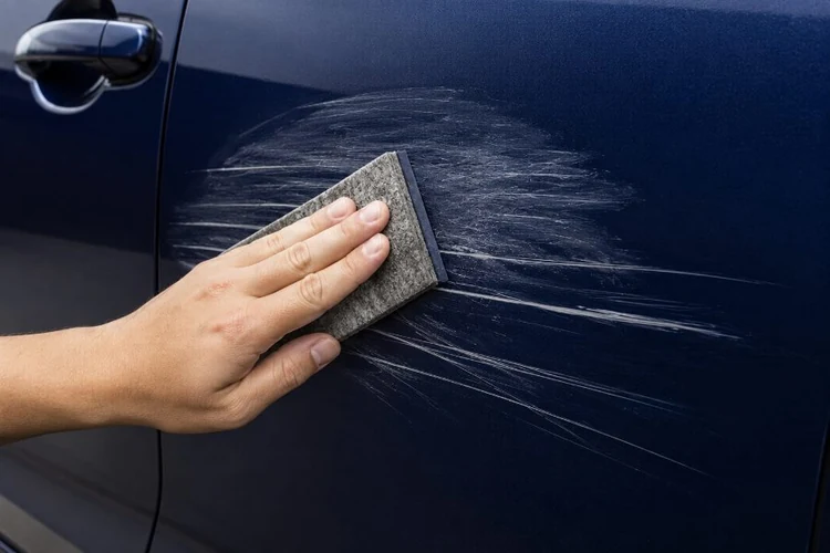 Wipe scratches with Scratch Eraser nano cloth